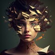 An interesting concept on the subject of introspection. Non-existent person, beautiful girl, high resolution, art, generative artificial intelligence