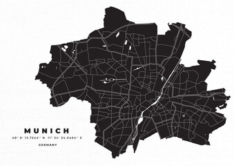 Sticker - Munich map vector poster flyer	