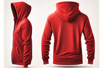 Wall Mural - Red template hoodie template, blank template shirt for male