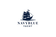 Simple Sailing Yacht Silhouette Logo Design Inspiration