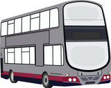 Fototapeta  - double decker bus modern grey-pink color