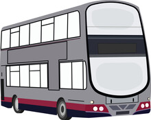 double decker bus modern grey-pink color