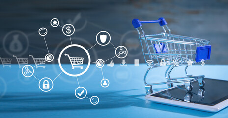 Concept of Online Shopping. Business