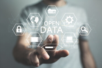 Sticker - concept of open data. internet. technology