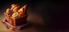 Bakery's In The Basket Realistic 3D, Product Showcase For Food Photography Generative Ai