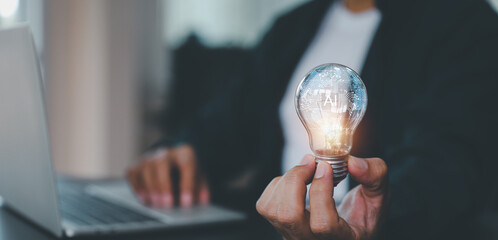 AI learning and business artificial intelligence system for cyber digital transformation technology of ideas and global or Use Ai for Data analysis, processing and management internet of things IoT