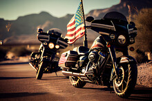 American Motorcycles On The Road.
