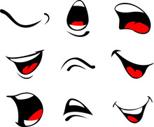 Face Expression Isolated Vector Icons, Funny Cartoon Boring, Crying And Thoughtful, Teeth, Angry, Laughing And Sad. Facial Feelings Upset, Happy And Show Tongue Cute Faces