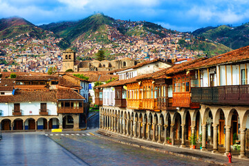 Wall Mural - Main square of Cusco Old town, Peru
