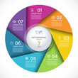 © vectorcreator - Vector infographic circle. Cycle diagram with 7 steps. Round chart that can be used for report, business analytics, data visualization and presentation.