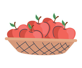 Sticker - fresh apples fruits in basket