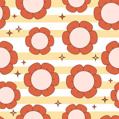 Wall Mural - seamless pattern with Flower Power