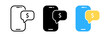 © Olha - Phone icon Telephone icon symbol with dollar for app and messenger eps 10