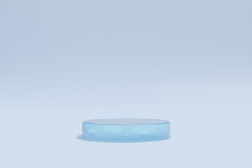Wall Mural - abstact 3d render background, ice podium on the floor, for product display advertising, cosmetic or 