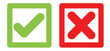 © Nuwirana - checklist and cross icon, done and cancel icon, yes and no icon