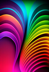 Aufkleber - abstract colorful wavy background, ai generation