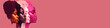 © fabioderby - Women's day celebration banner, 8 march, multiple afroamerican women faces graphic illustration, horizontal copy space on pink background. Generative AI
