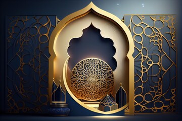 Wall Mural - Beautiful Islamic Background. Created with Generative AI Technology