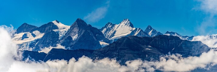 Canvas Print - Switzerland 2022, Beautiful view of the snow Alps