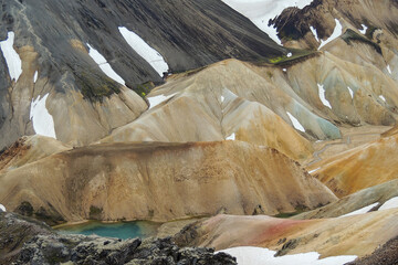 Wall Mural - Mountain and Snow at Landmanalaugar Iceland Scenery