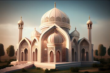 Wall Mural - Beautiful Islamic Background. Created with Generative AI Technology