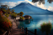Most Beautiful place in Lake Atitlan Guatemala. Generative Ai