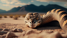  Python Snake On Desert Generative AI