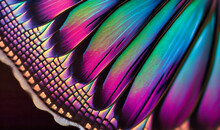 The Pattern Of A Butterfly's Wing, With Vibrant Colors And Delicate Scales