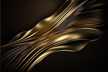 Abstract golden luxury backgroud with simple flow motion on dark background.