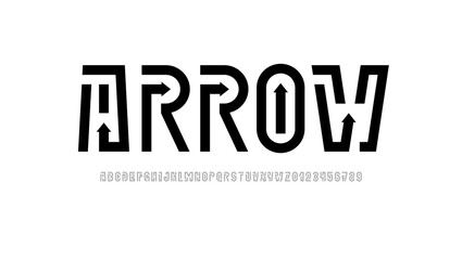 Wall Mural - digital font alphabet from segment line, lines technology style letters and numbers, vector illustra