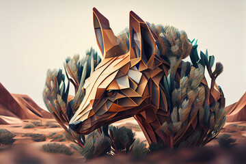 Leinwandbilder - Beautiful abstract kangaroo background. Generative AI technology.
