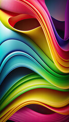 Wall Mural - Abstract colorful wave background for vertical designs created with generative AI technology