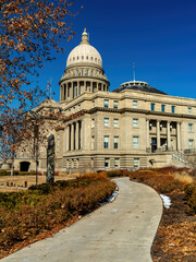 Wall Mural - Winding sidewalk up to the Idaho State Capital