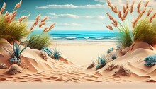Summer Background Illustration. Generative Ai