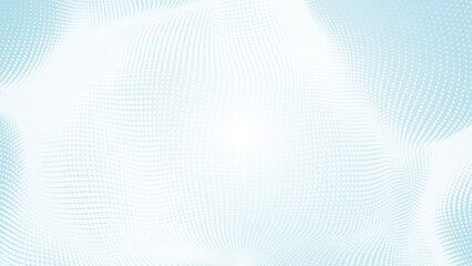 Canvas Print - abstract dot white blue wave pattern gradient texture technology background.