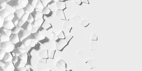 Wall Mural - random shifted small white polygon geometrical flake structure pattern background wallpaper banner f