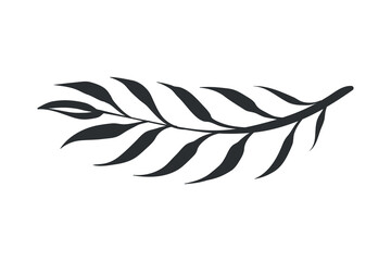 black vector illustration. beautiful and delicate thread. leaflet. nature. plant. icon. branch. nature. beauty. decor. 
herb