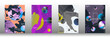 © niko180180 - Future futuristic template with abstract forms for banner design, poster, booklet, report, journal.