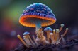 Dreamlike Beauty: The Luminosity of Neon-Colored Mushroom