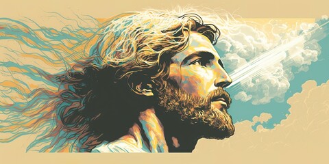 Canvas Print - god religious spiritual illustration gospel grace blessed background faith art prayer christianity digital artwork easter
jesus christ god holy saint saviour disciple christian generative ai art
