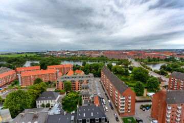 Canvas Print - Panoramic view from a plane over Copenhagen