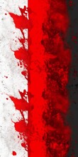 Grunge Background With Red, White And Black Stripes And Splatters Of Blood And Paint.