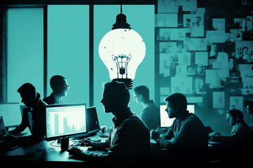 silouettes of developers with great ideas for an app