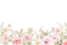 Watercolor Soft Pink Flower Garden Background