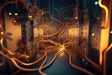 network of wires created using AI Generative Technology