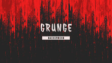 Abstract Bright Red Grunge Texture In Black Background