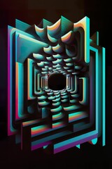 abstract background geometric 3d shapes tech cyber punk 80's sci-fi pattern geometric background 
 poster gradient abstract geometric futuristic 3d neon florescent iridescent generative ai art
 