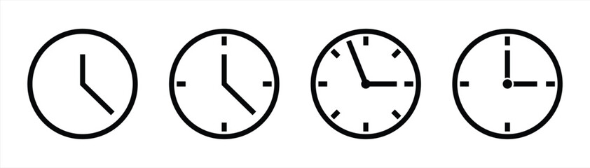 Wall Mural - clock icon set. time and clock icon symbol sign collections, vector illustration