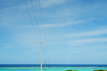 blue sky and blue sea