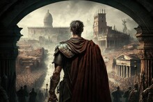 Julius Caesar, The Power Of The Roman Empire An Ancient History Scene Generative AI